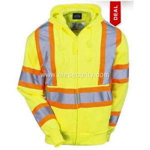 Men's Hi-Vis Yellow Hooded Sweatshirt